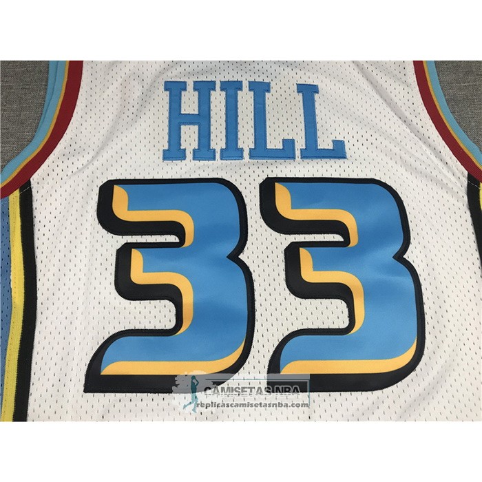 Camiseta Detroit Pistons Grant Hill NO 33 Mitchell & Ness 1998-99 Blanco